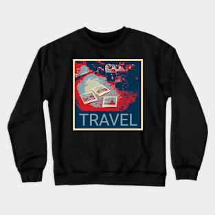 Travel - Shepard Fairey style design Crewneck Sweatshirt